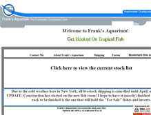 Tablet Screenshot of franksaquarium.com